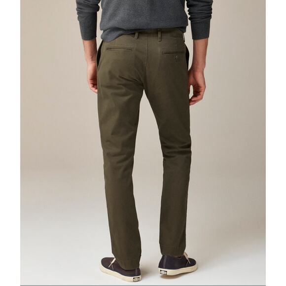 J.Crew 484 Slim-fit Stretch Chino Pants Mens 34x26 Catskill Green Twill Zip Fly - Picture 2 of 8